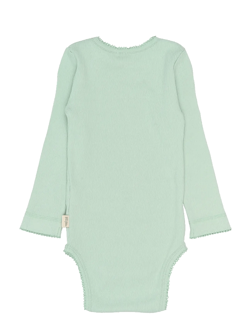 Petit Piao - PPSea L_S Body - langærmede bodyer - frosty green - 1