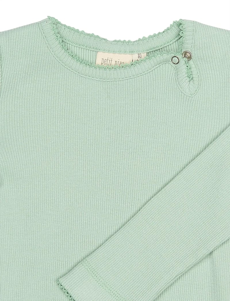 Petit Piao - PPSea L_S Body - langærmede bodyer - frosty green - 2