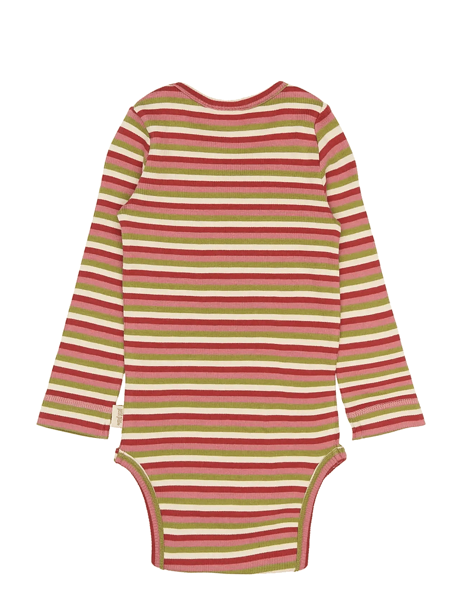Petit Piao - PPSong L_S Body - pikkade varrukatega bodid - dusty rose multistriped - 1
