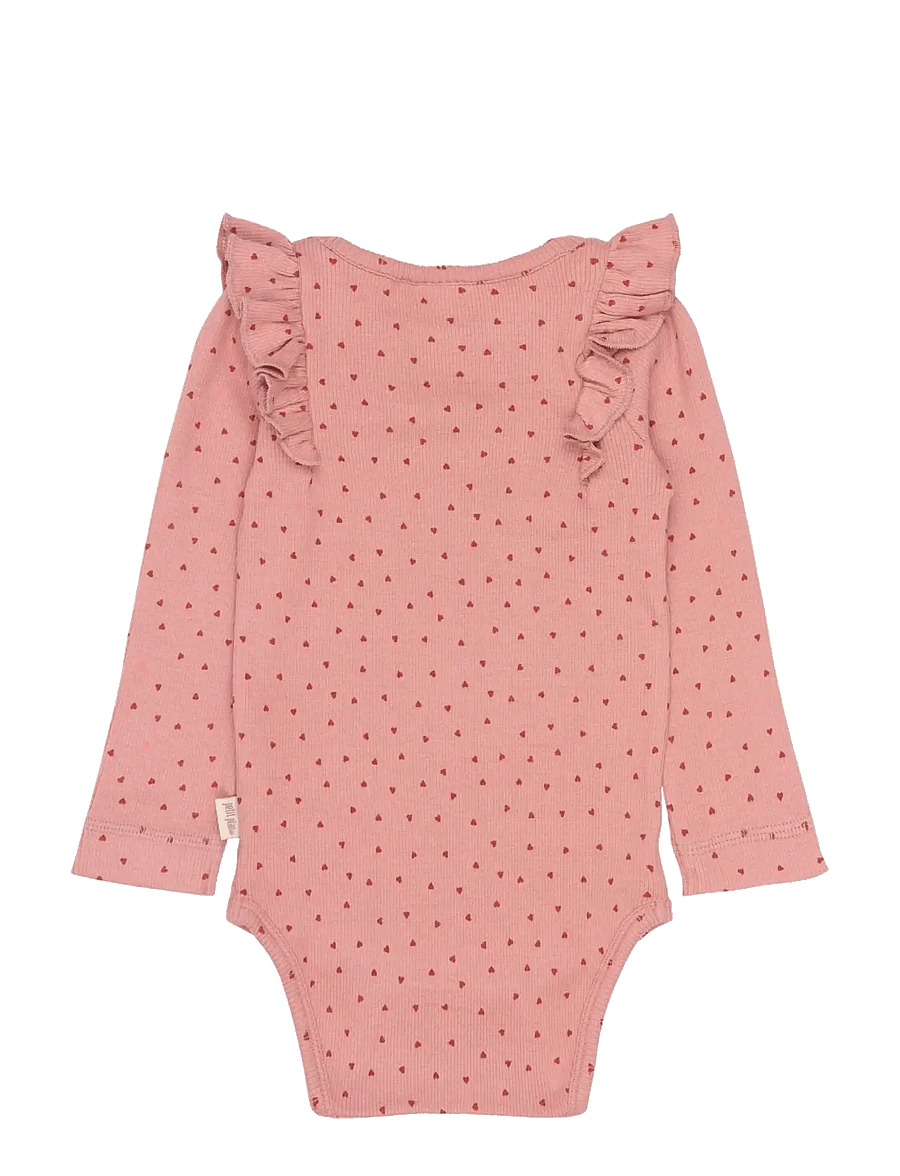 Petit Piao - PPSonja L_S Body - body z długimi rękawami - dusty rose heart aop - 1