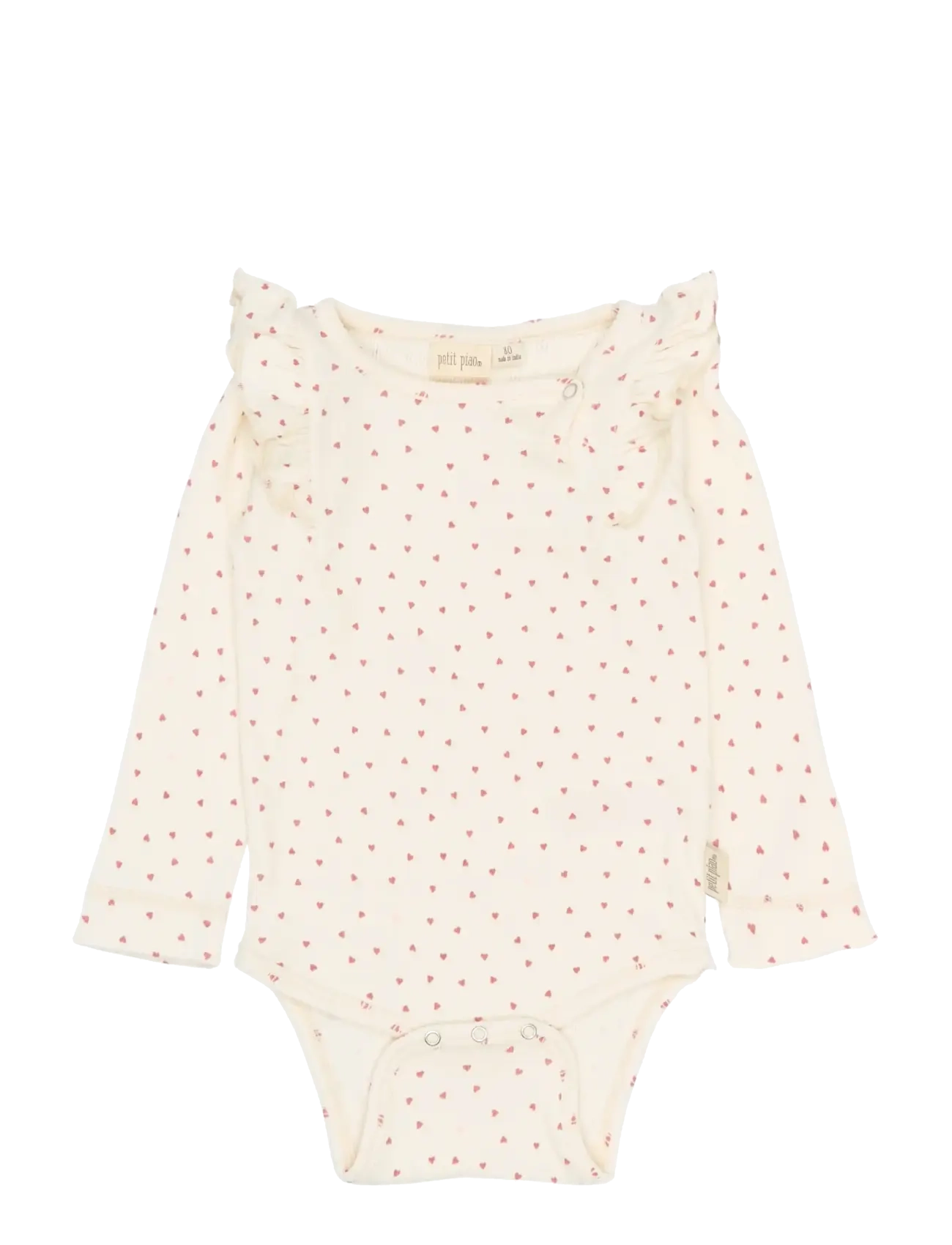 Petit Piao PPSonja L_S Body - Petit Piao - EGGNOG HEART AOP / cream