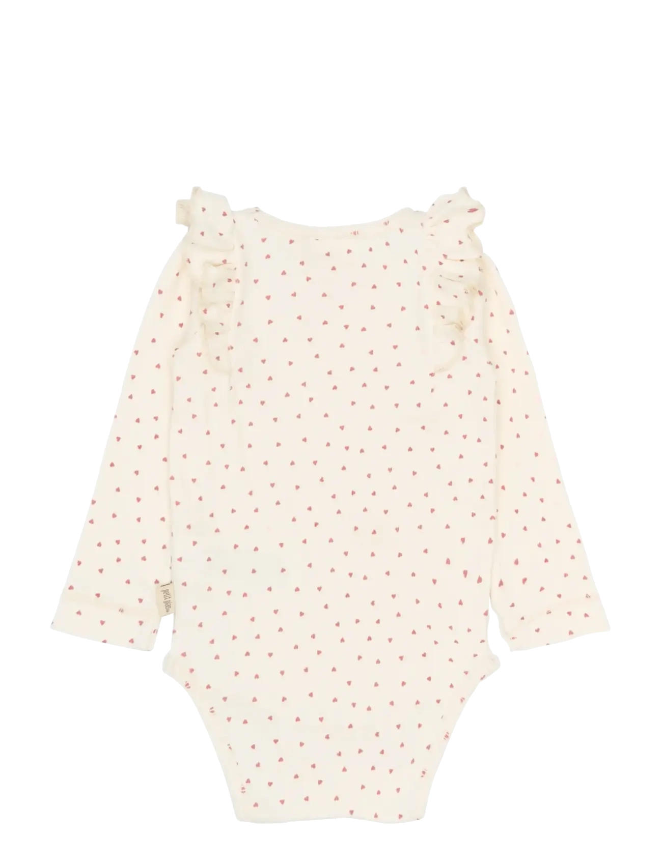 Petit Piao - PPSonja L_S Body - langærmede bodyer - eggnog heart aop - 2