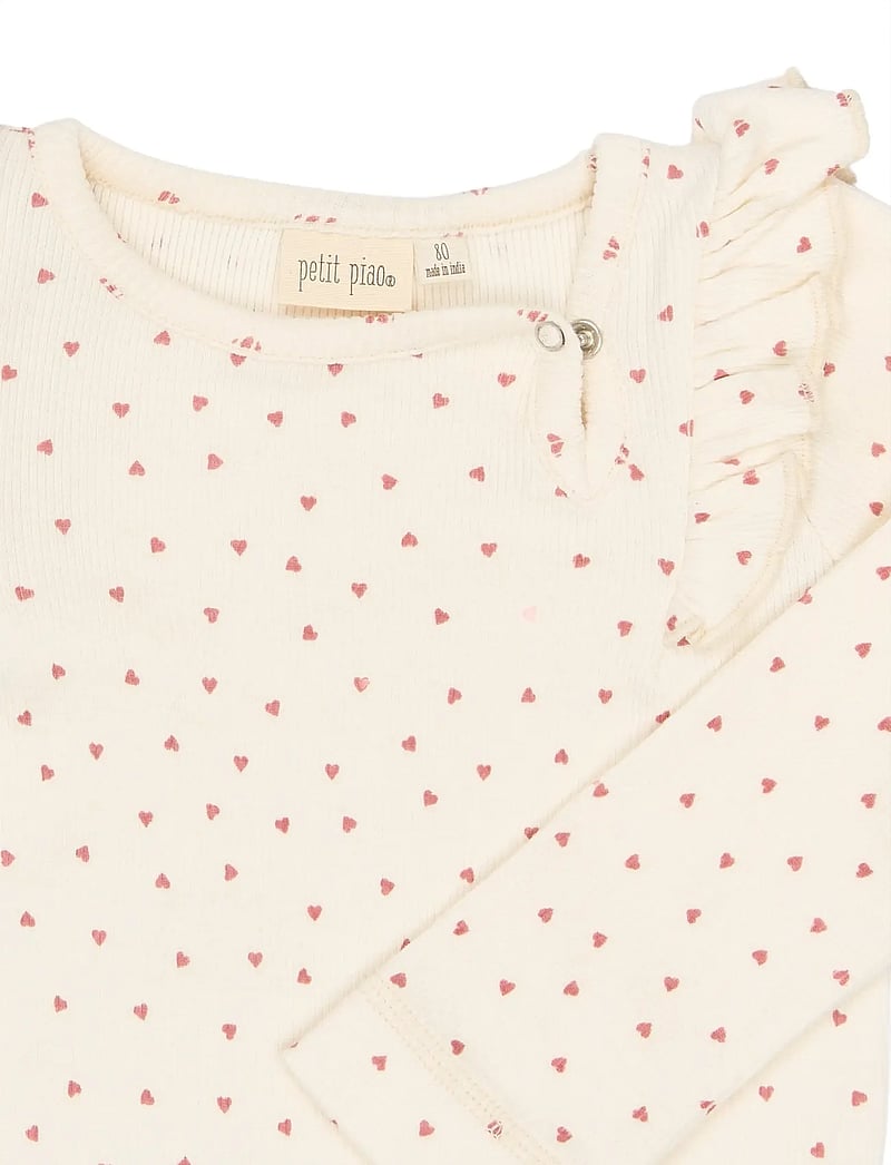 Petit Piao - PPSonja L_S Body - pikkade varrukatega bodid - eggnog heart aop - 3