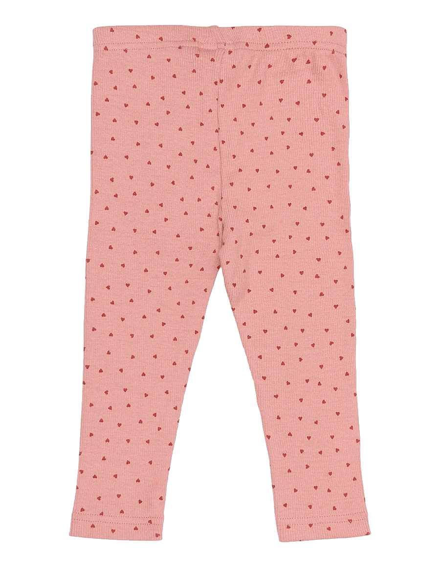 Petit Piao - PPSonja Leggings - leggings - dusty rose heart aop - 1