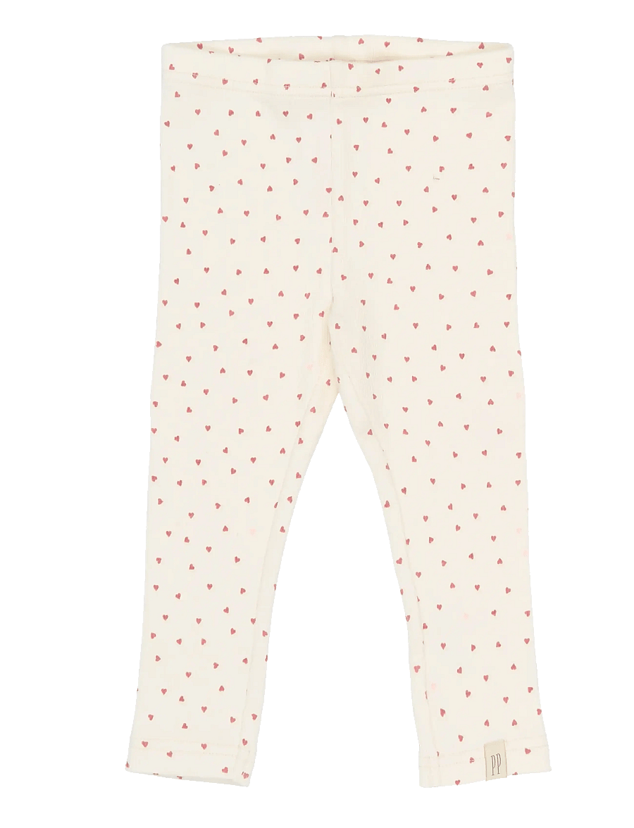 Petit Piao - PPSonja Leggings - leggings - eggnog heart aop - 1