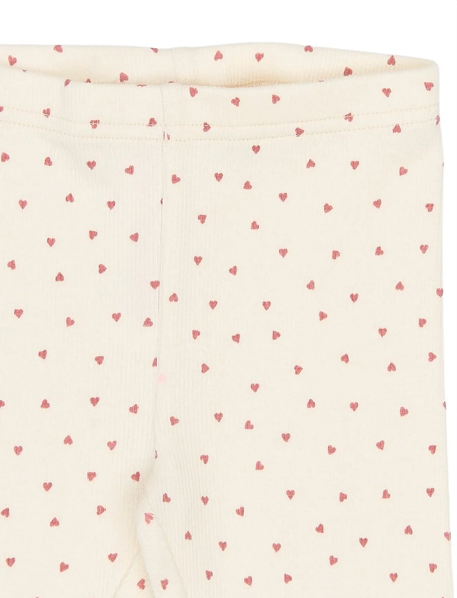 Petit Piao - PPSonja Leggings - leggings - eggnog heart aop - 4