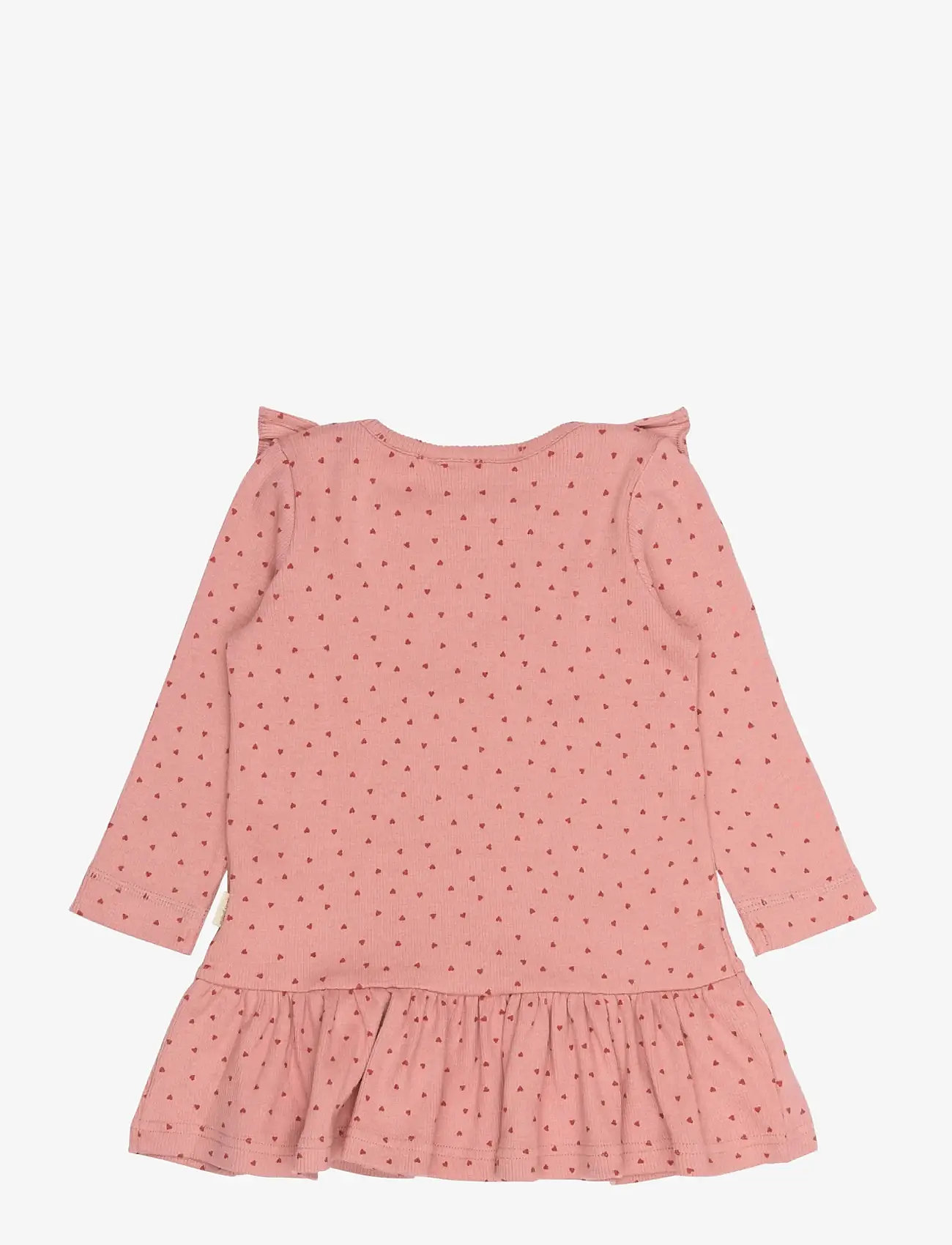 Petit Piao - PPSonja L_S Dress - langærmede hverdagskjoler - dusty rose heart aop - 2