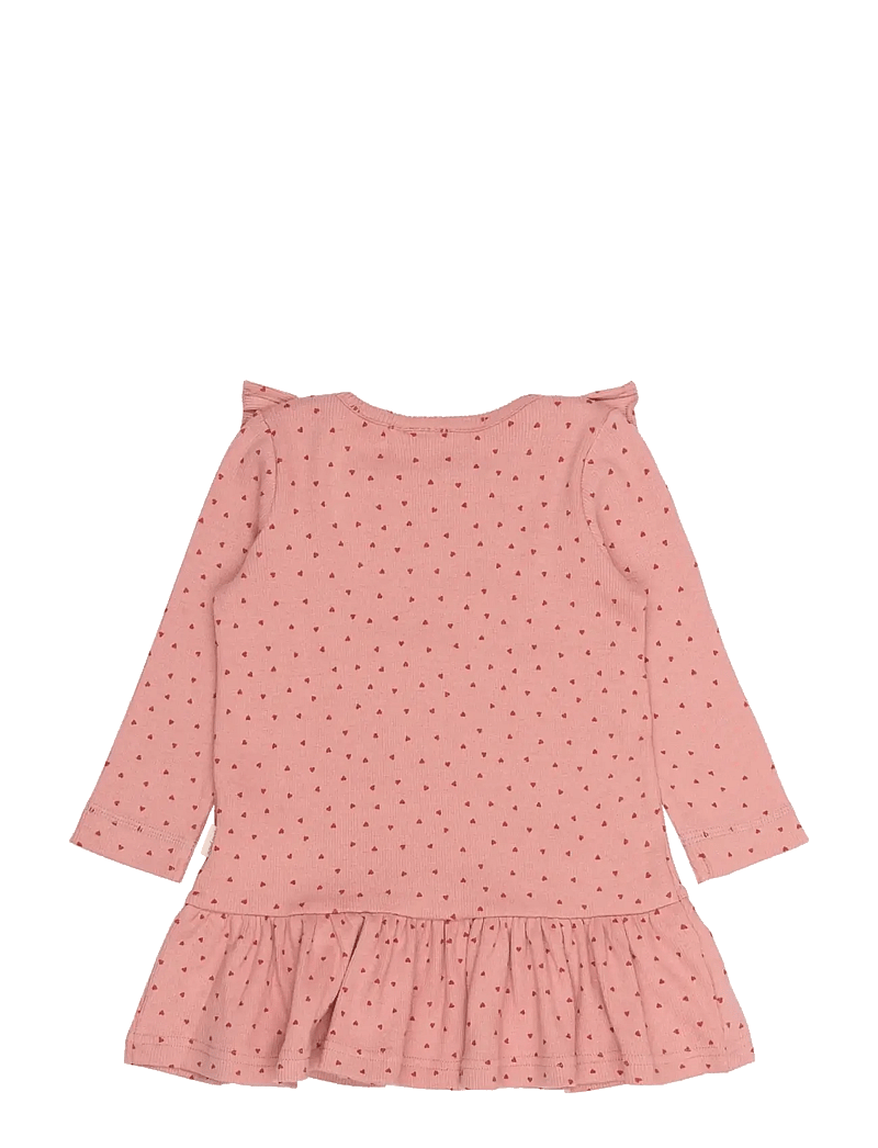 Petit Piao - PPSonja L_S Dress - langærmede hverdagskjoler - dusty rose heart aop - 2