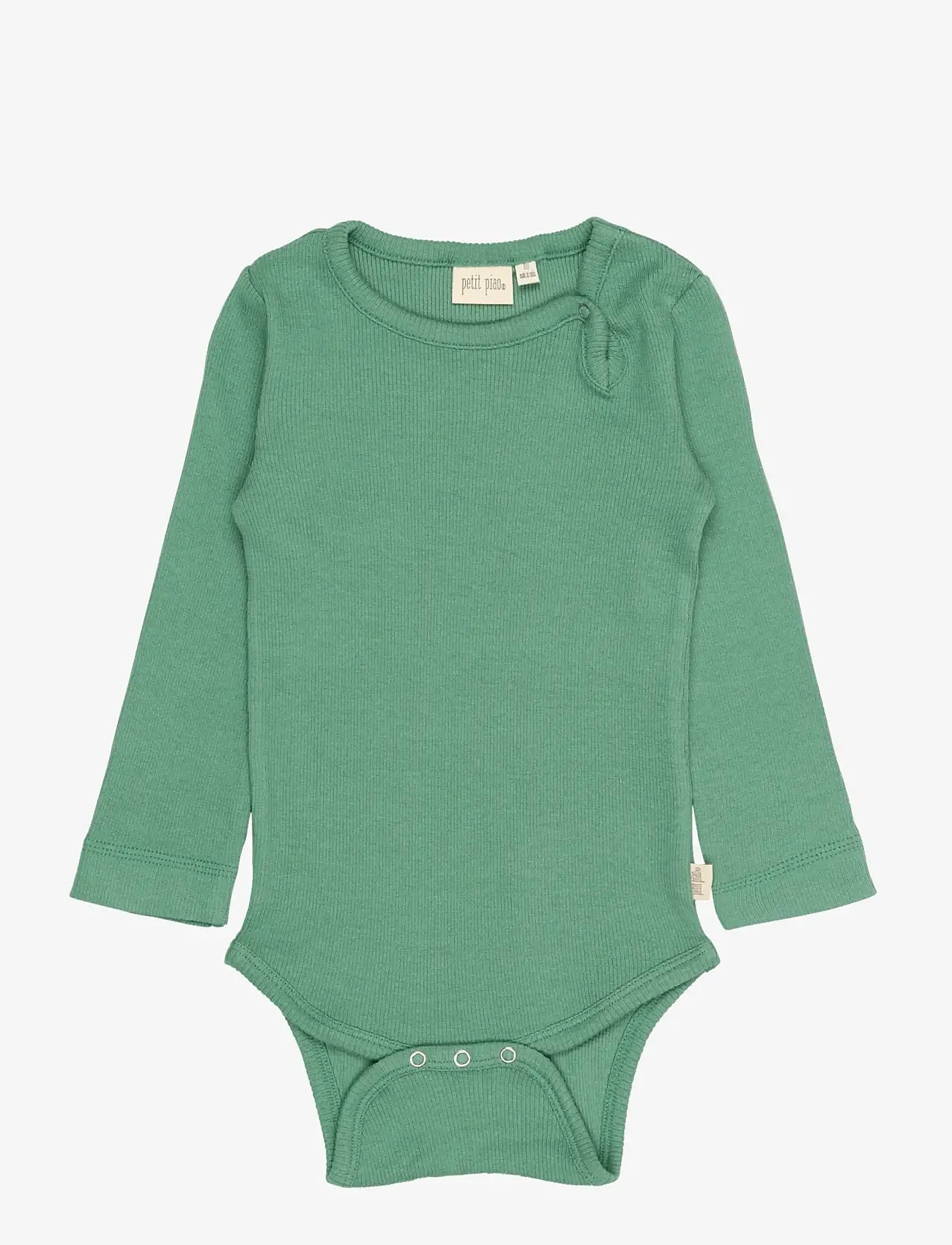 Petit Piao - PPStone L_S Body - langærmede bodyer - frosty spruce - 0