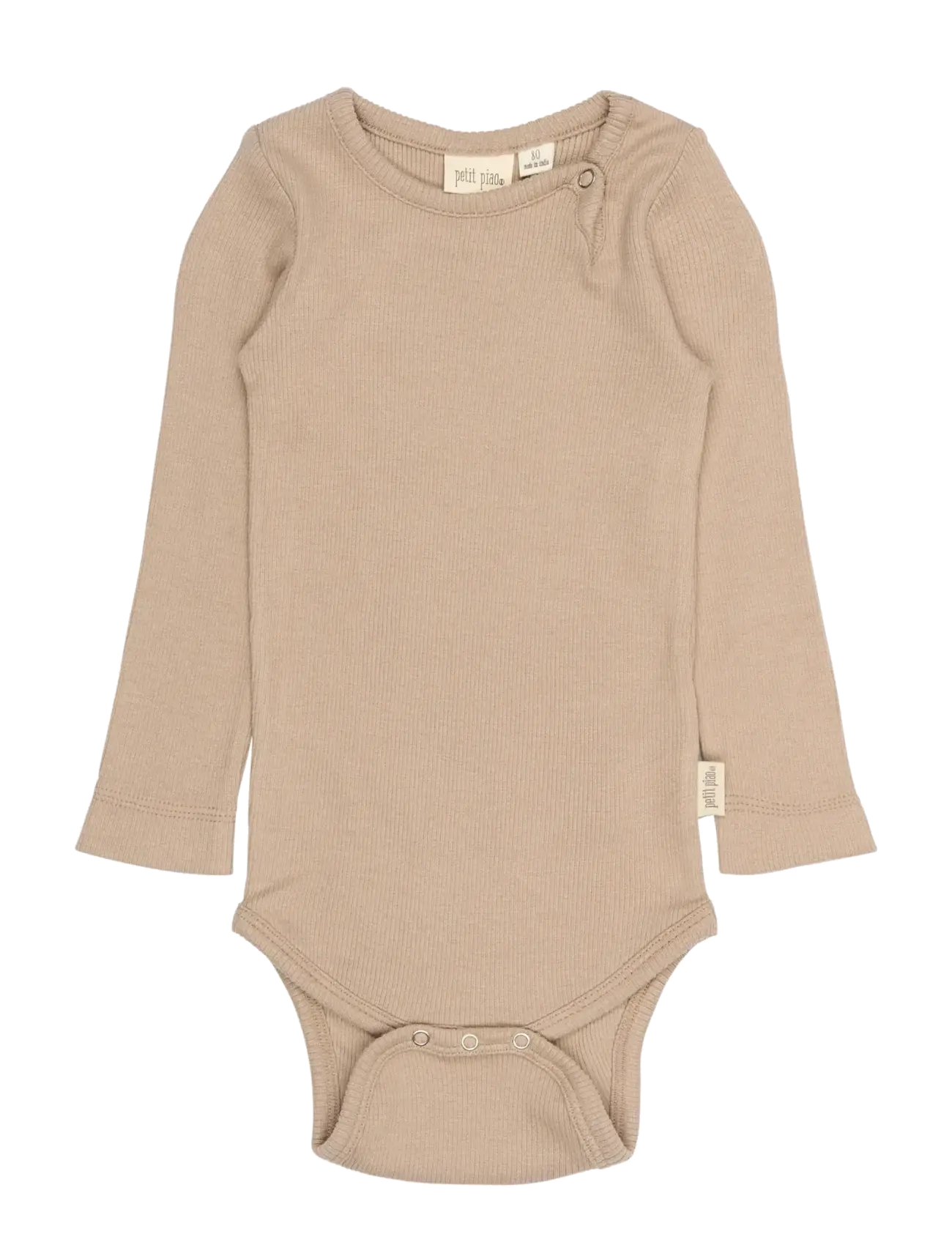 Petit Piao Ppstone L_S Body, 92, Beige, Bodys > Langærmede, Børn