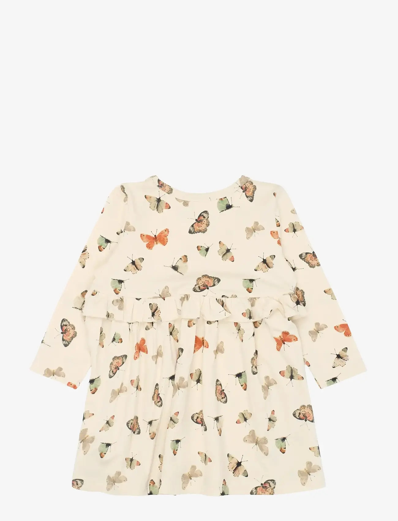 Petit Piao - PPStar L_S Dress - langærmede babykjoler - eggnog butterfly aop - 2