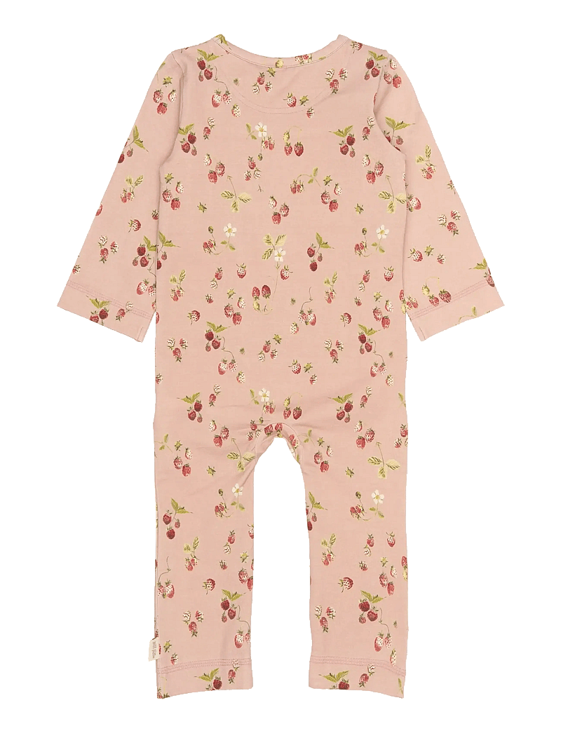 Petit Piao - PPStar L_S Jumpsuit - pikkade varrukatega - misty rose strawberry aop - 1