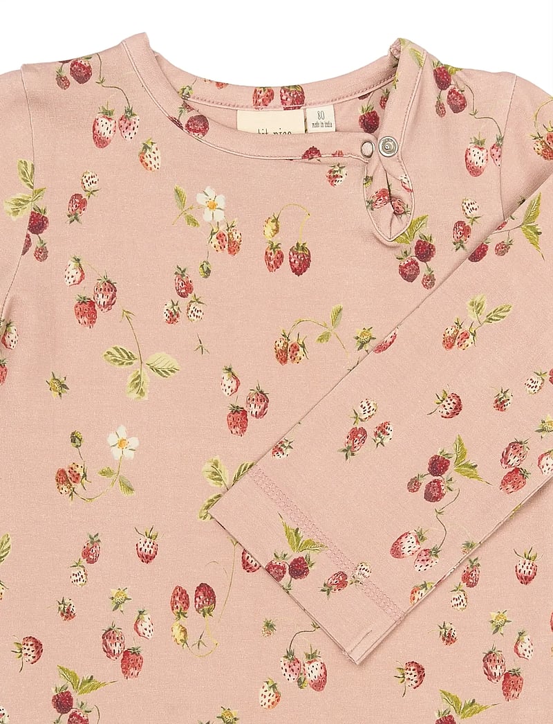Petit Piao - PPStar L_S Jumpsuit - pikkade varrukatega - misty rose strawberry aop - 2