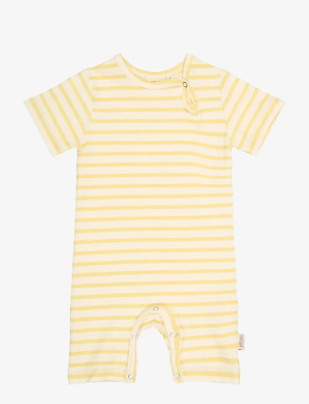 Petit Piao - PPSun S_S Jumpsuit - kortærmede heldragter - dusky citron striped - 0