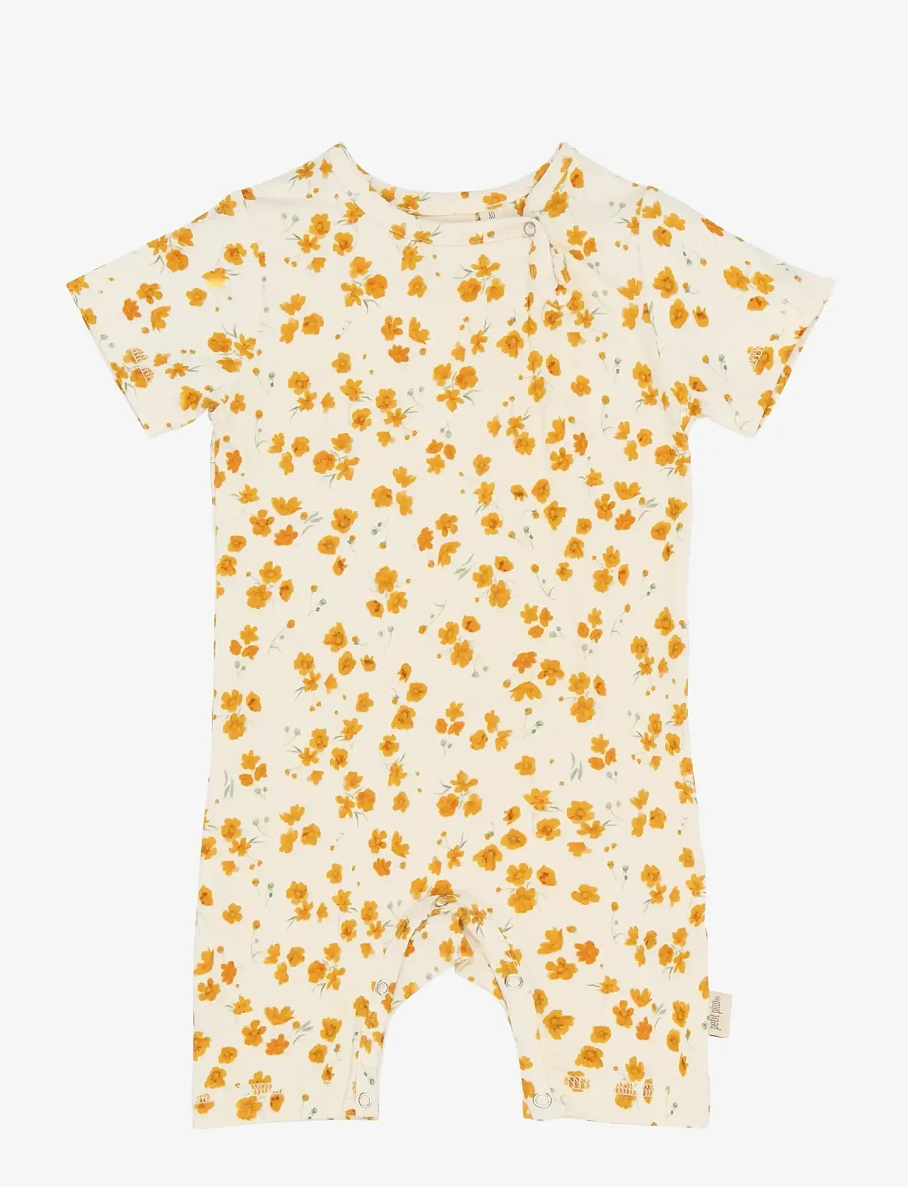 Petit Piao - PPSun S_S Jumpsuit - kortærmede heldragter - eggnog buttercup aop - 0