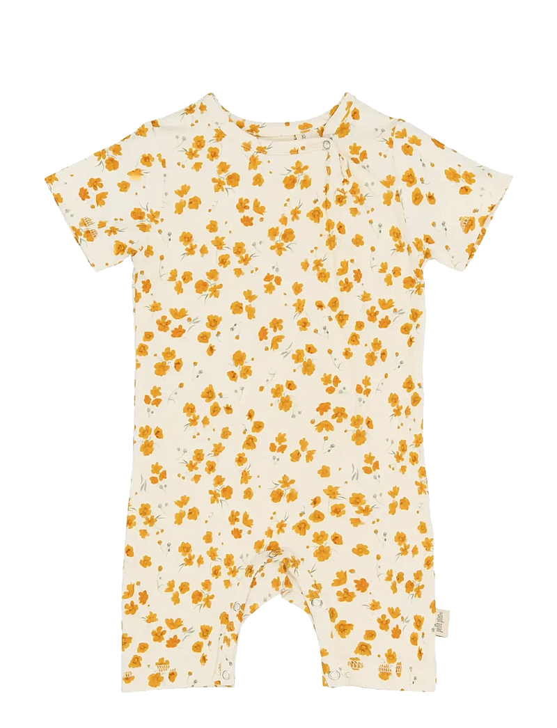 Petit Piao - PPSun S_S Jumpsuit - kortærmede heldragter - eggnog buttercup aop - 0
