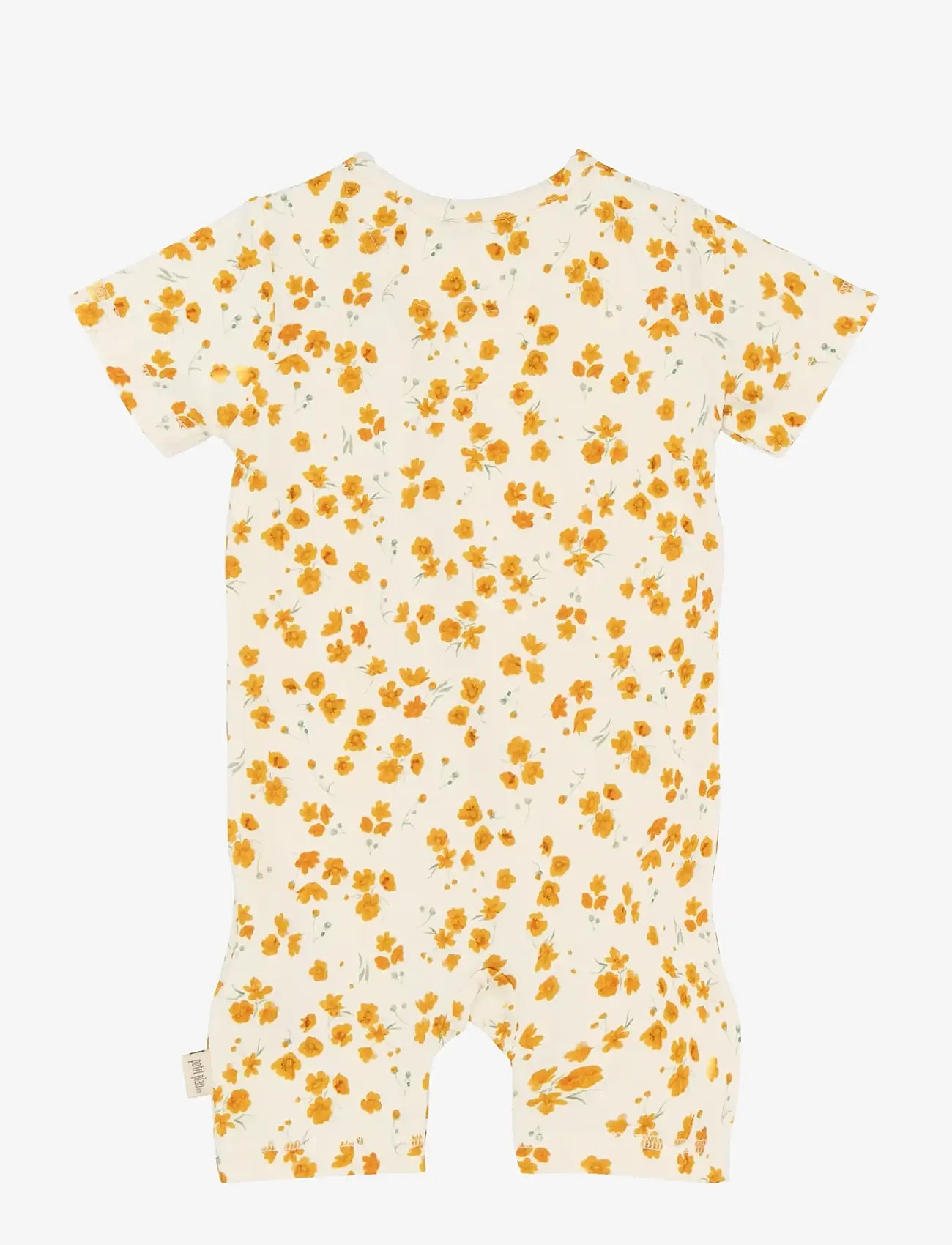 Petit Piao - PPSun S_S Jumpsuit - kortærmede heldragter - eggnog buttercup aop - 1