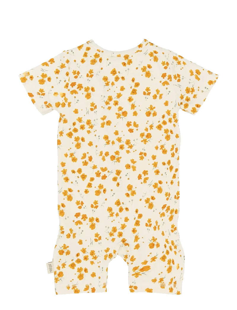 Petit Piao - PPSun S_S Jumpsuit - kortærmede heldragter - eggnog buttercup aop - 1