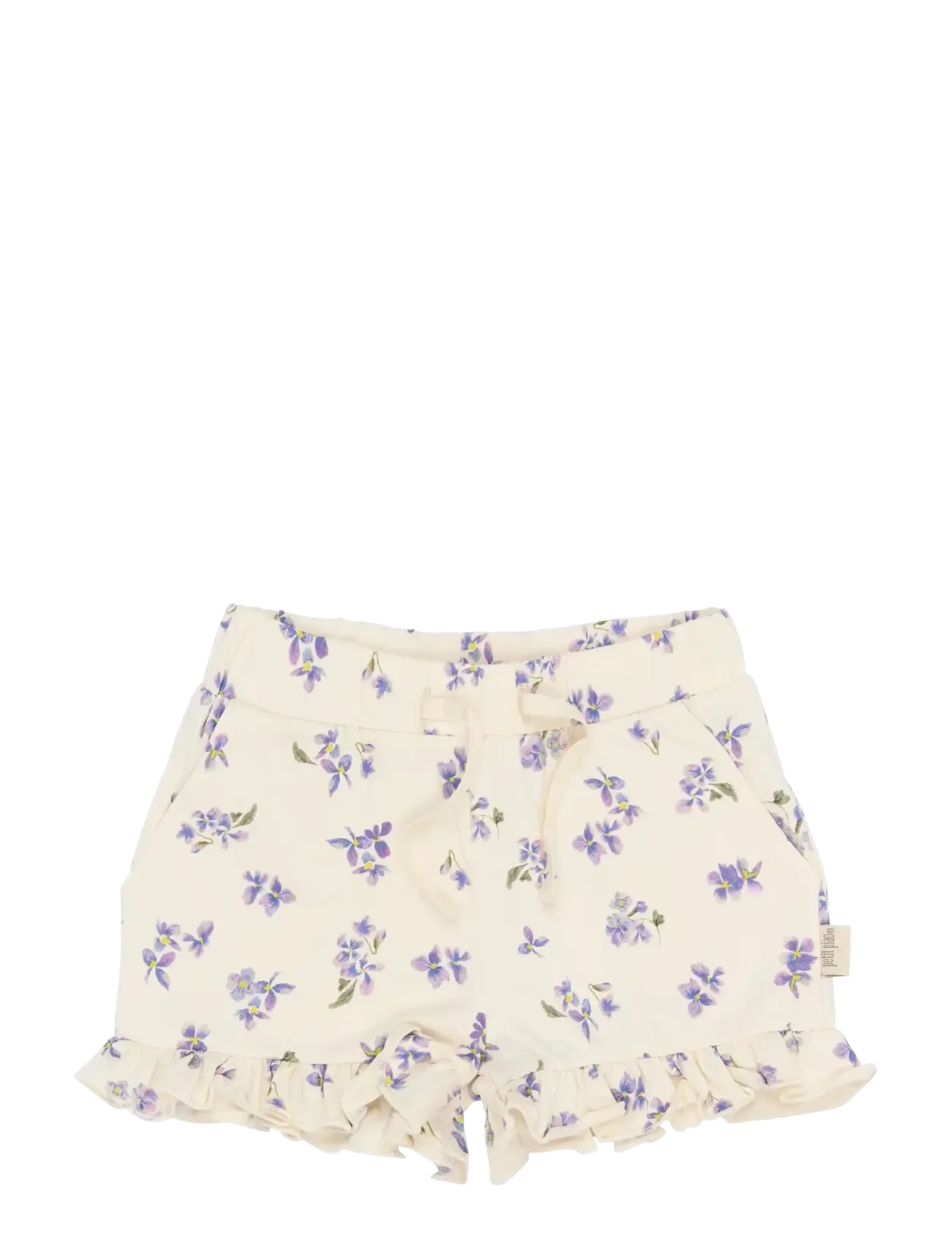 Petit Piao PPStar Shorts Frill - Shorts - EGGNOG VIOLA AOP / cream
