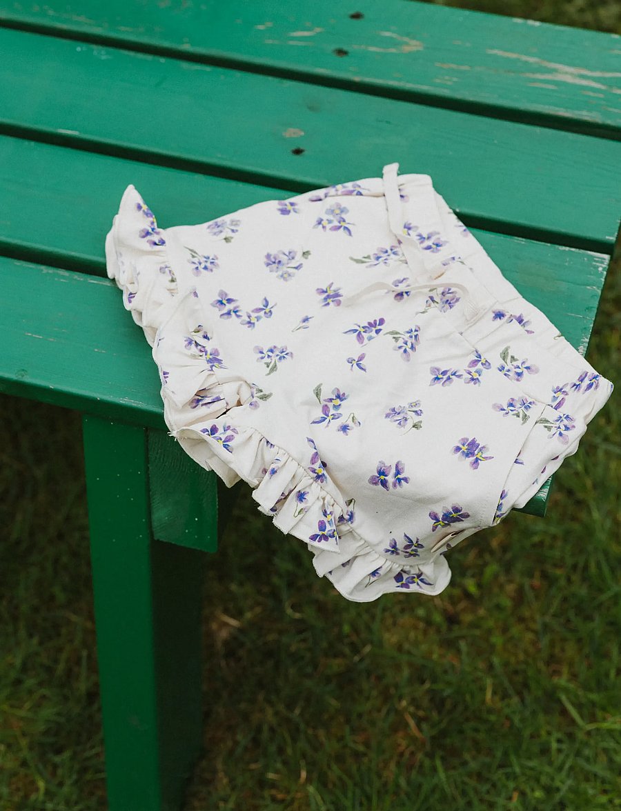 Petit Piao - PPStar Shorts Frill - casual shorts - eggnog viola aop - 3