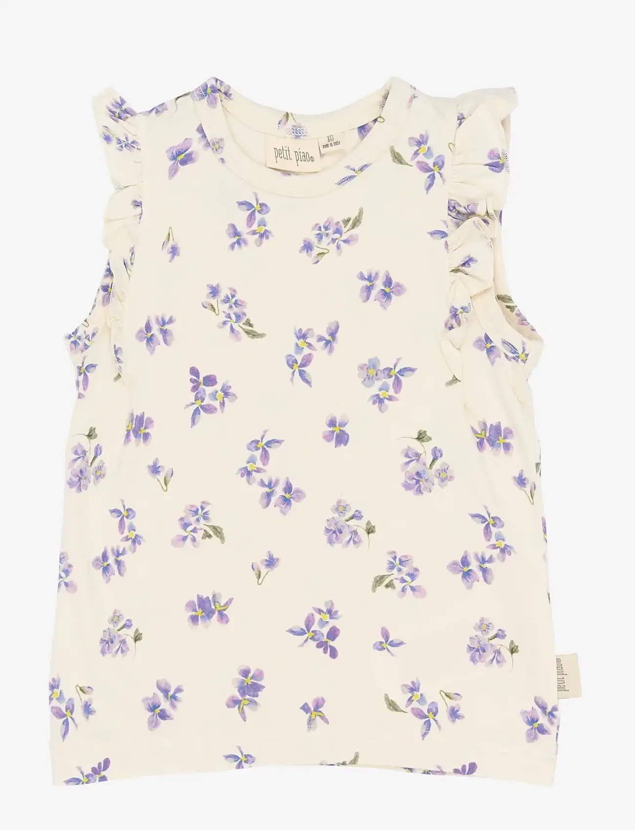 Petit Piao - PPStar S_L Tee - Ærmeløs undertrøje - eggnog viola aop - 1