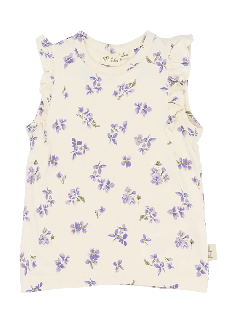 Petit Piao - PPStar S_L Tee - Ærmeløs undertrøje - eggnog viola aop - 1