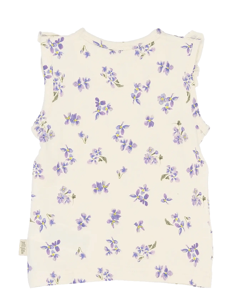 Petit Piao - PPStar S_L Tee - Ærmeløs undertrøje - eggnog viola aop - 2