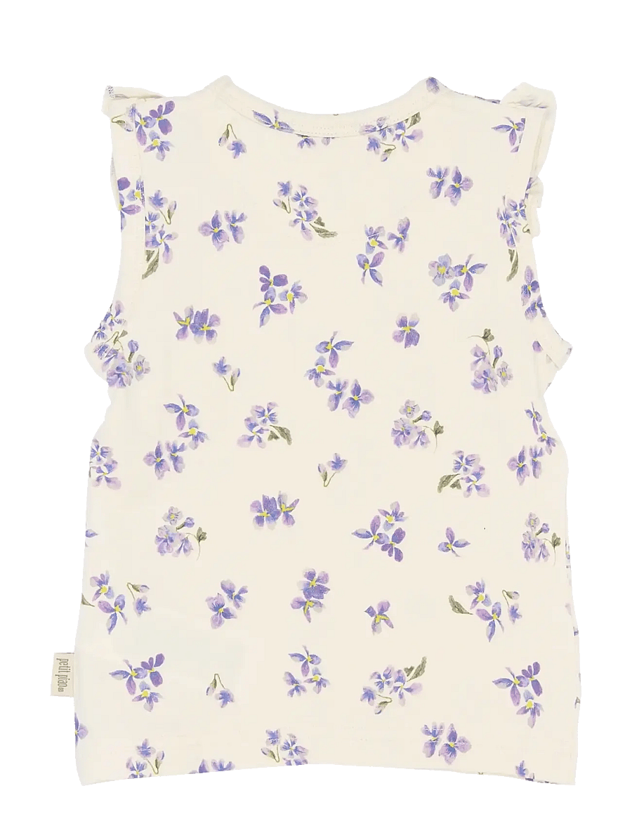 Petit Piao - PPStar S_L Tee - Õlapaeltega topid - eggnog viola aop - 2