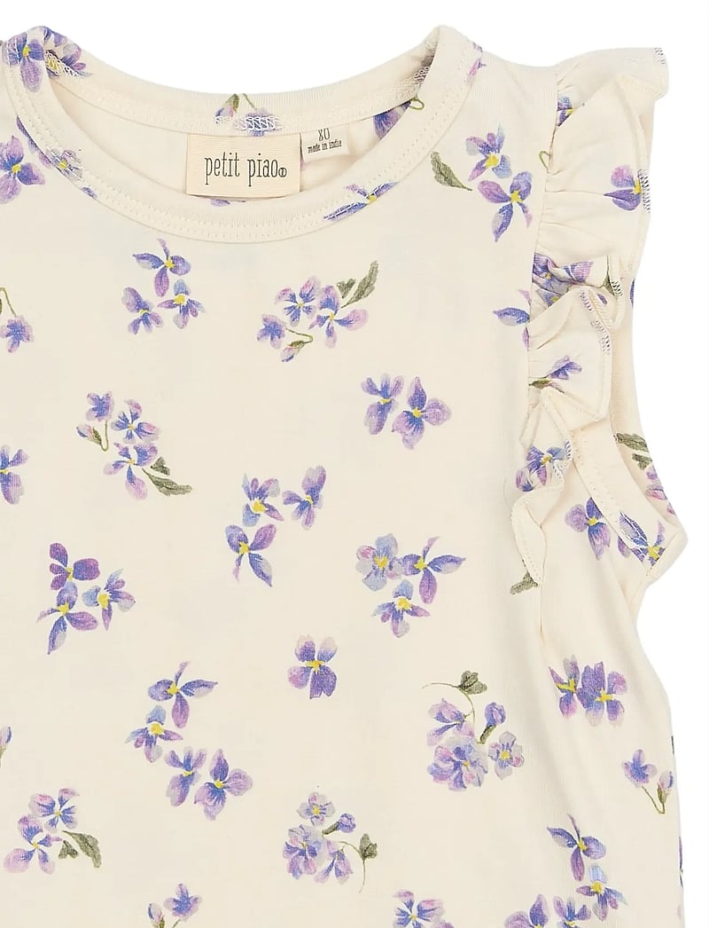 Petit Piao - PPStar S_L Tee - Ærmeløs undertrøje - eggnog viola aop - 3