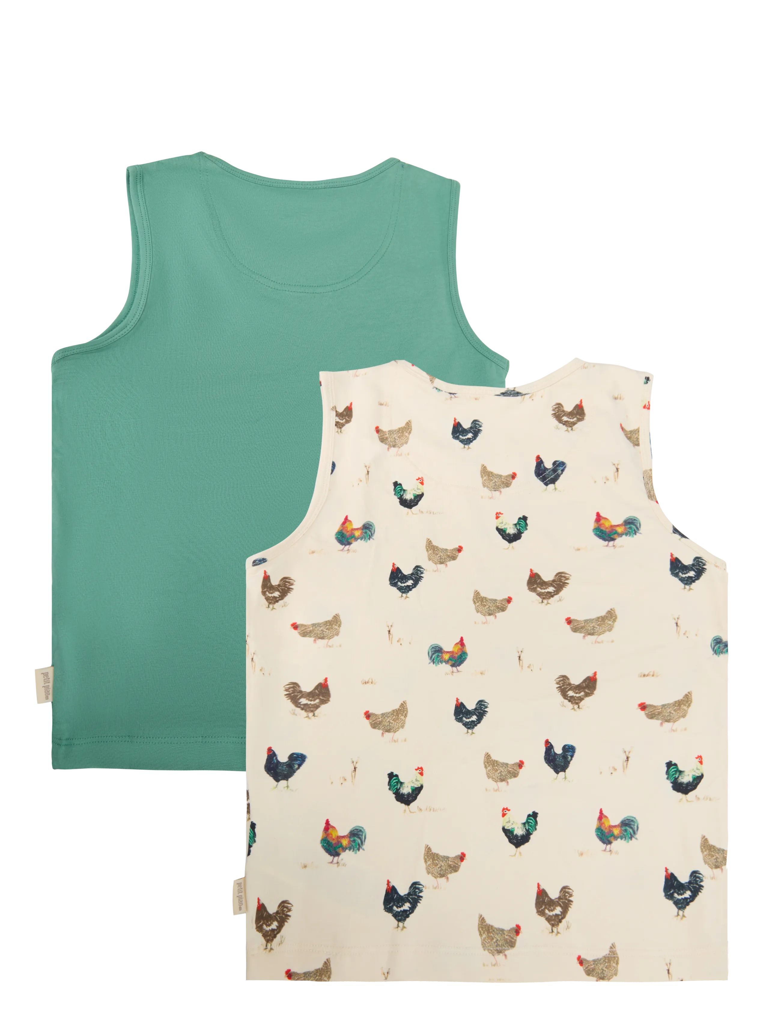 Petit Piao - PPStar Boys Undershirt 2-pack - Ärmellose - eggnog rooster aop - 1