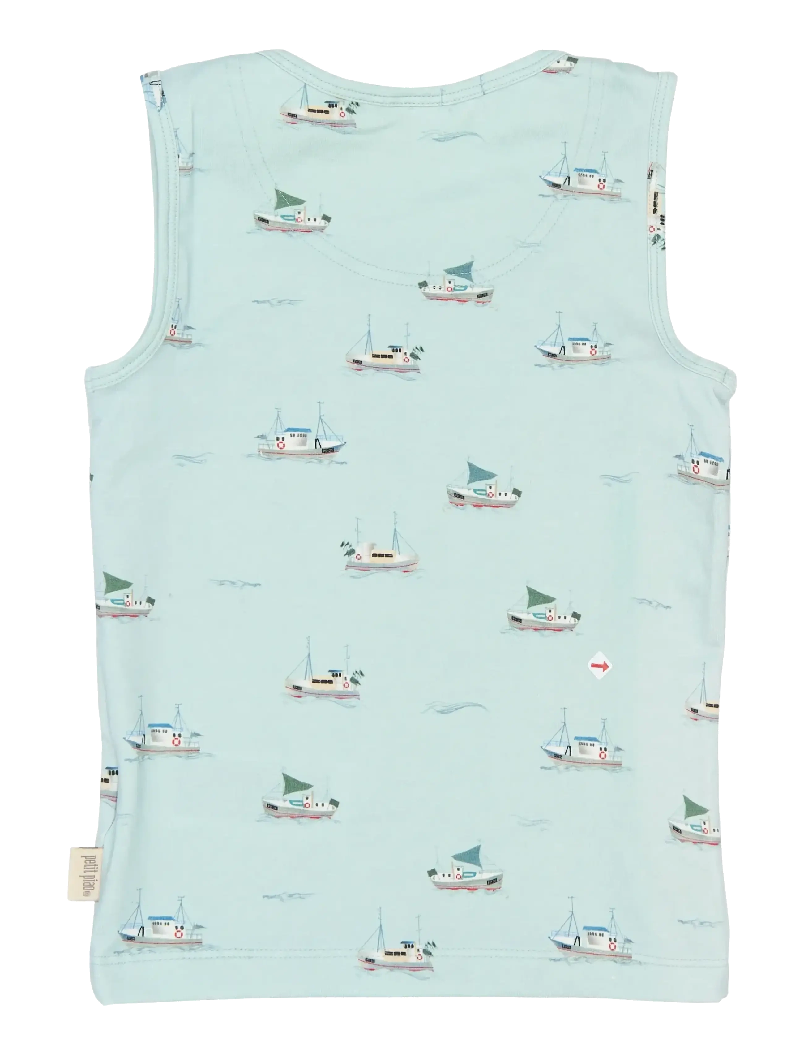 Petit Piao - PPStar Boys Undershirt 2-pack - tanktops - illusion blue boat aop - 1