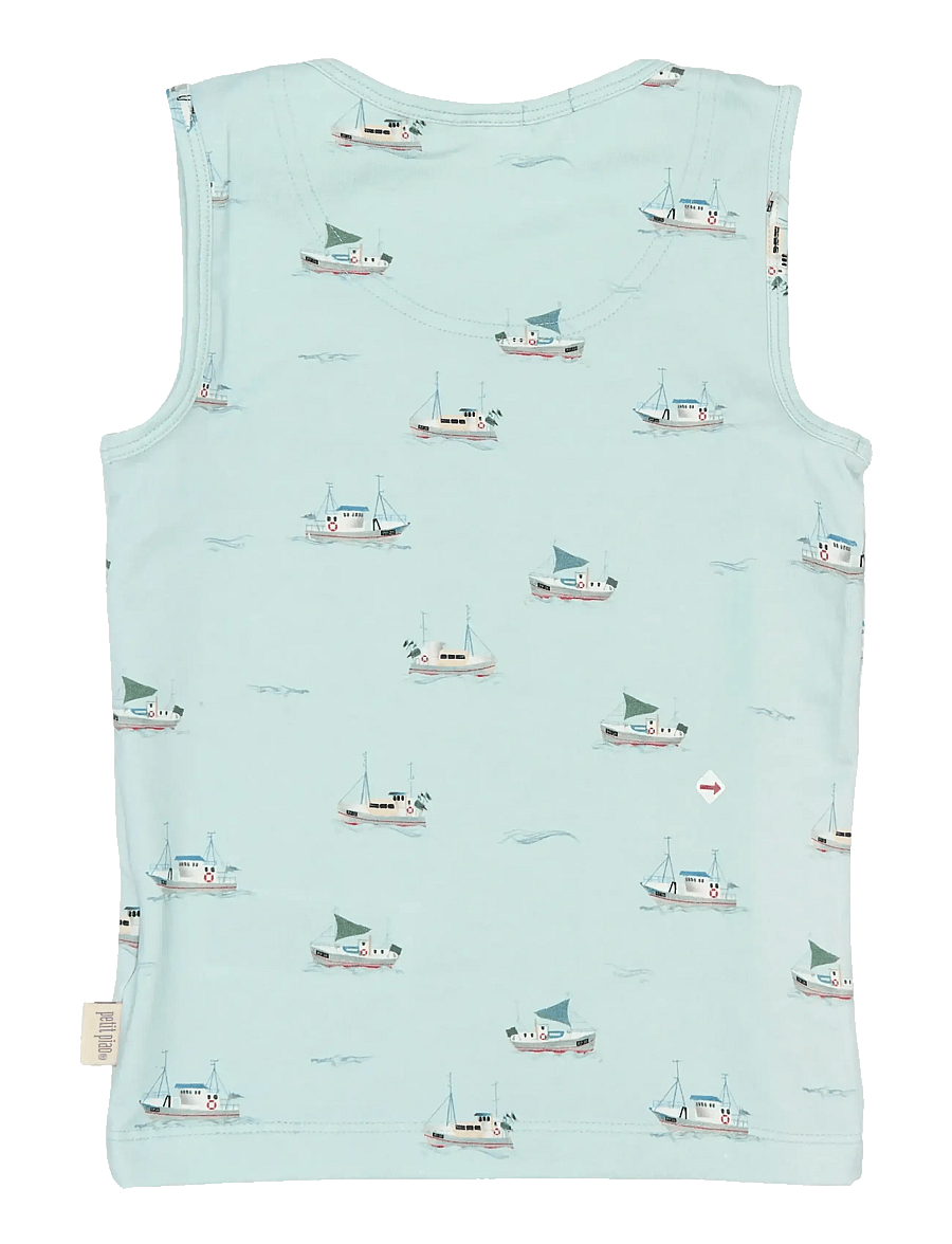 Petit Piao - PPStar Boys Undershirt 2-pack - tanktops - illusion blue boat aop - 1