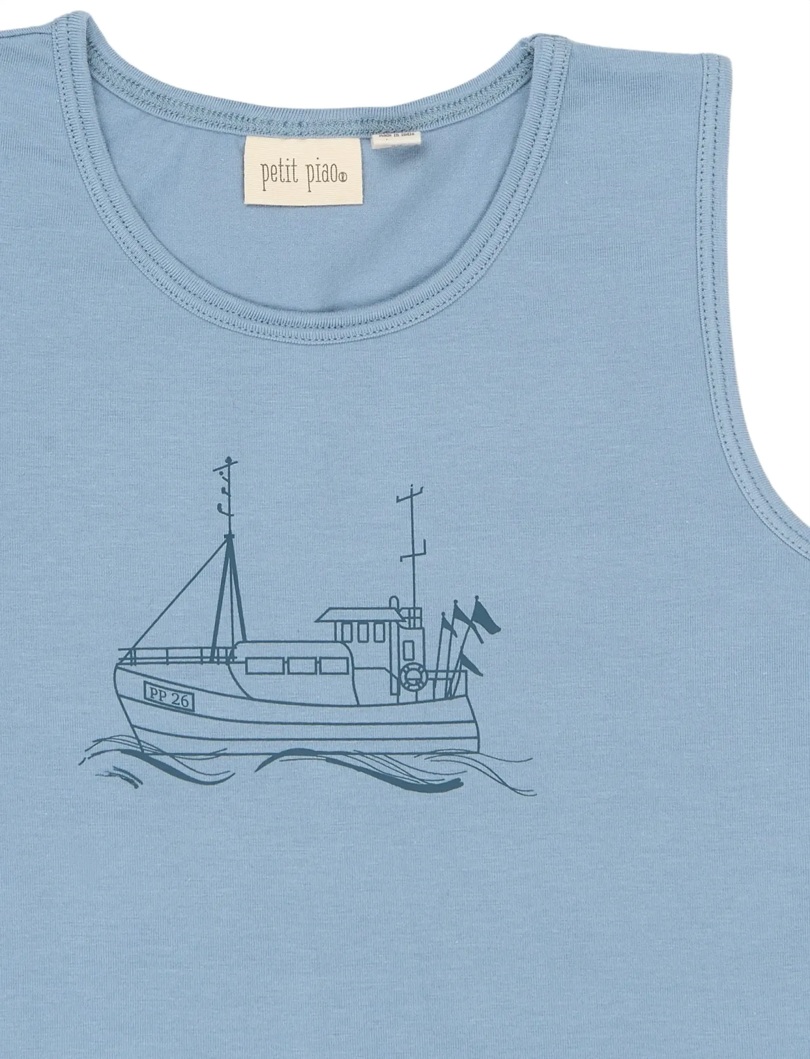 Petit Piao - PPStar Boys Undershirt 2-pack - tanktops - illusion blue boat aop - 3