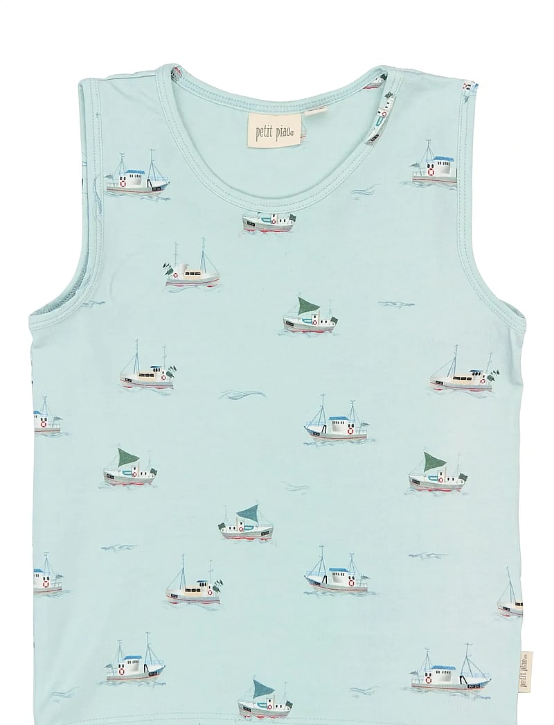 Petit Piao - PPStar Boys Undershirt 2-pack - tanktops - illusion blue boat aop - 5