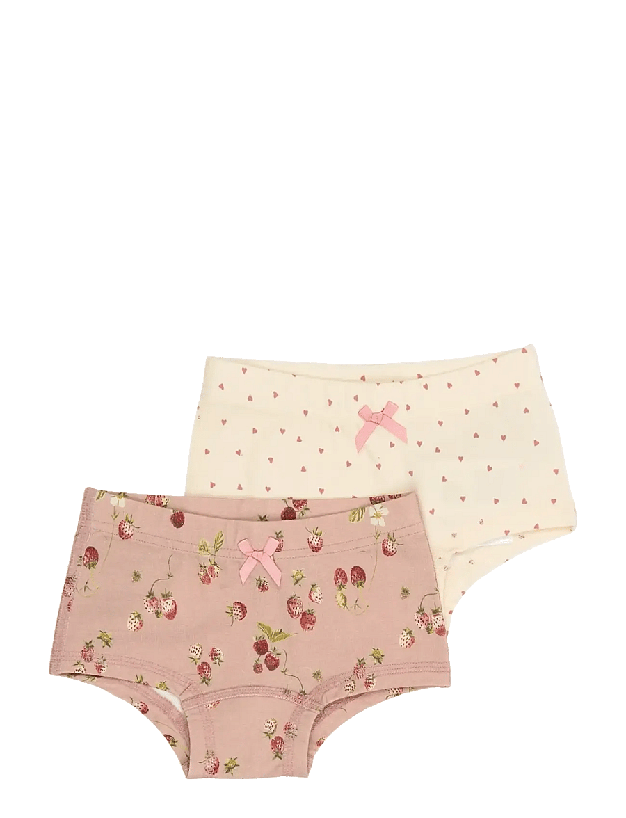 Petit Piao - PPStar Hipsters 2-pack - aluspüksid - misty rose strawberry aop - 1