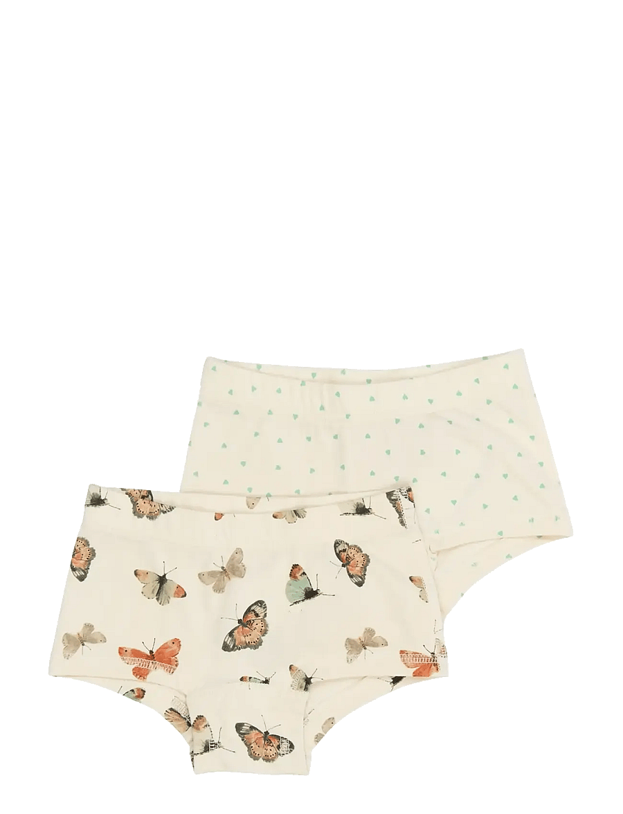 Petit Piao - PPStar Hipsters 2-pack - trusser - eggnog butterfly aop - 0