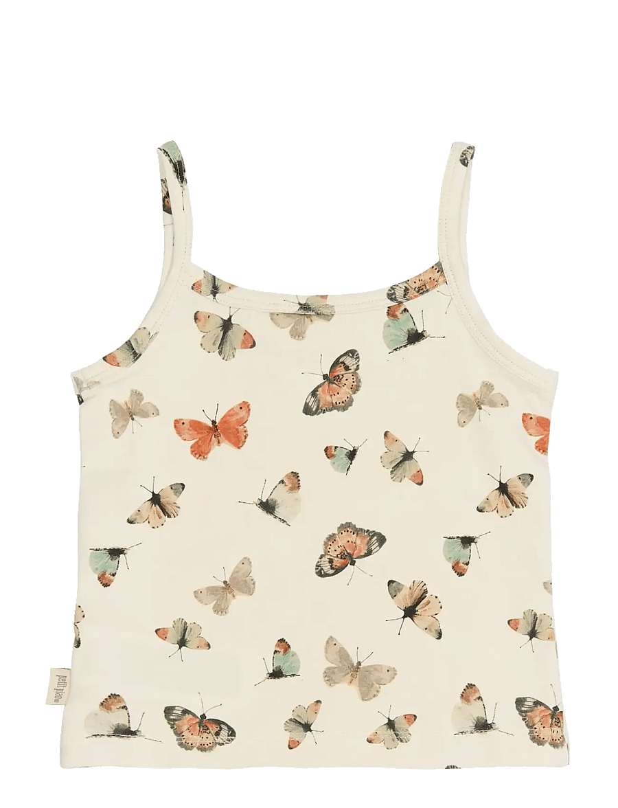 Petit Piao - PPStar Girls Undershirt 2-pack - linnen - eggnog butterfly aop - 1