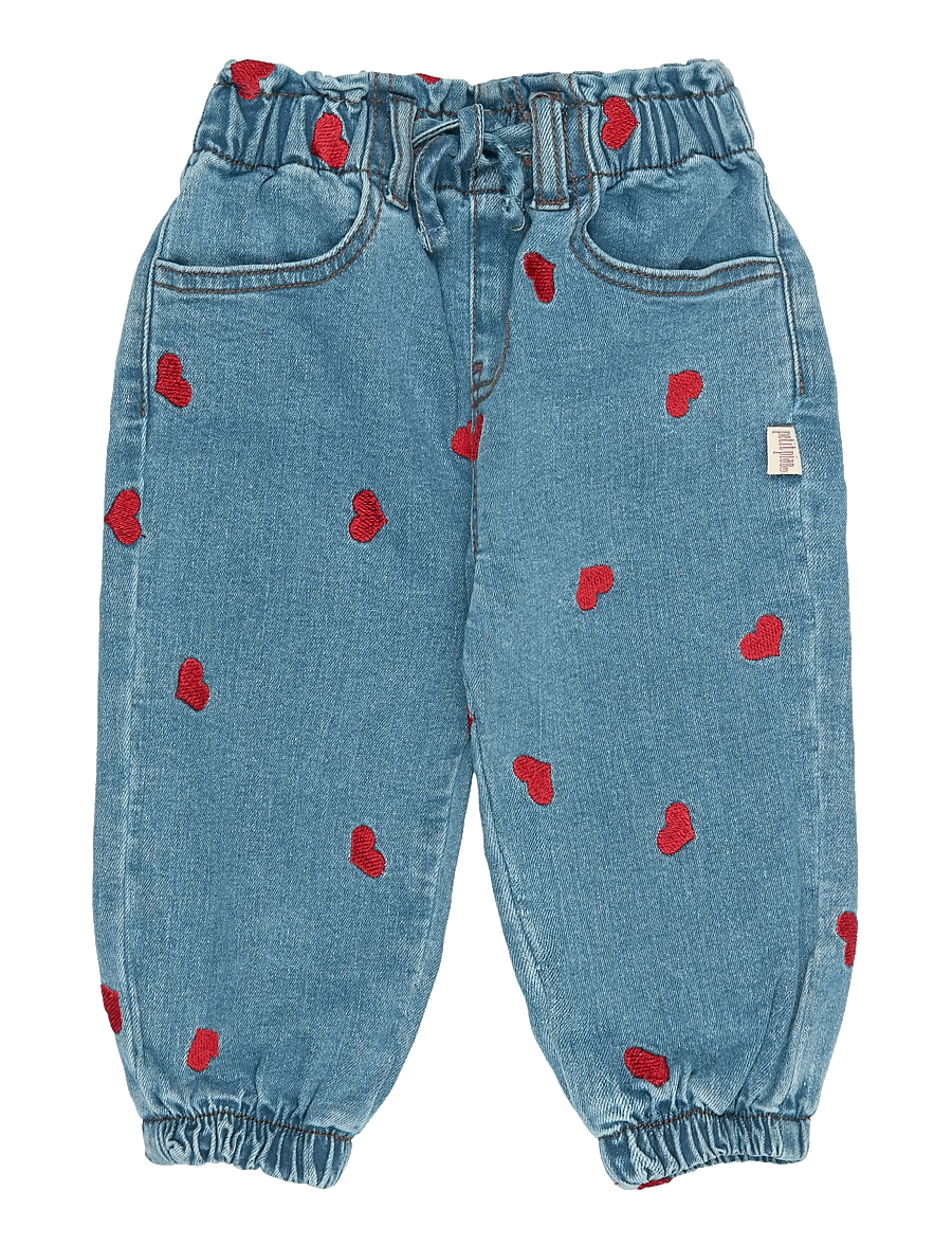 Petit Piao - PPEva Denim Pants - loose jeans - light blue denim emb - 0