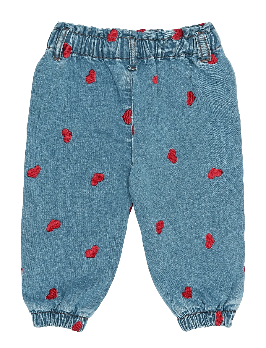 Petit Piao - PPEva Denim Pants - loose jeans - light blue denim emb - 1