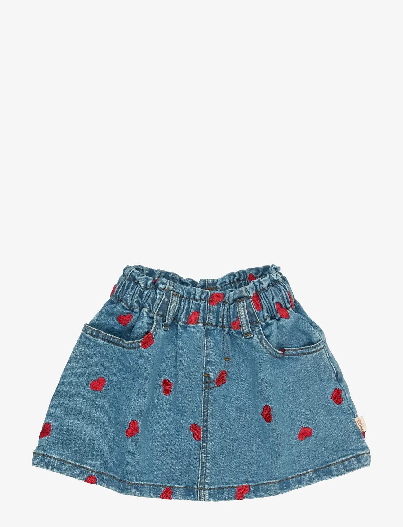 Petit Piao - PPEva Denim Skirt - denimnederdele - light blue denim emb - 0