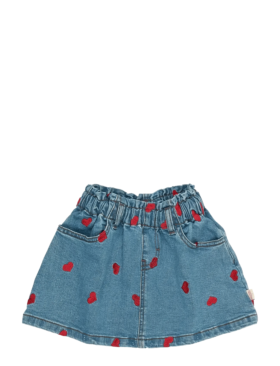 Petit Piao - PPEva Denim Skirt - jeanskjolar - light blue denim emb - 0