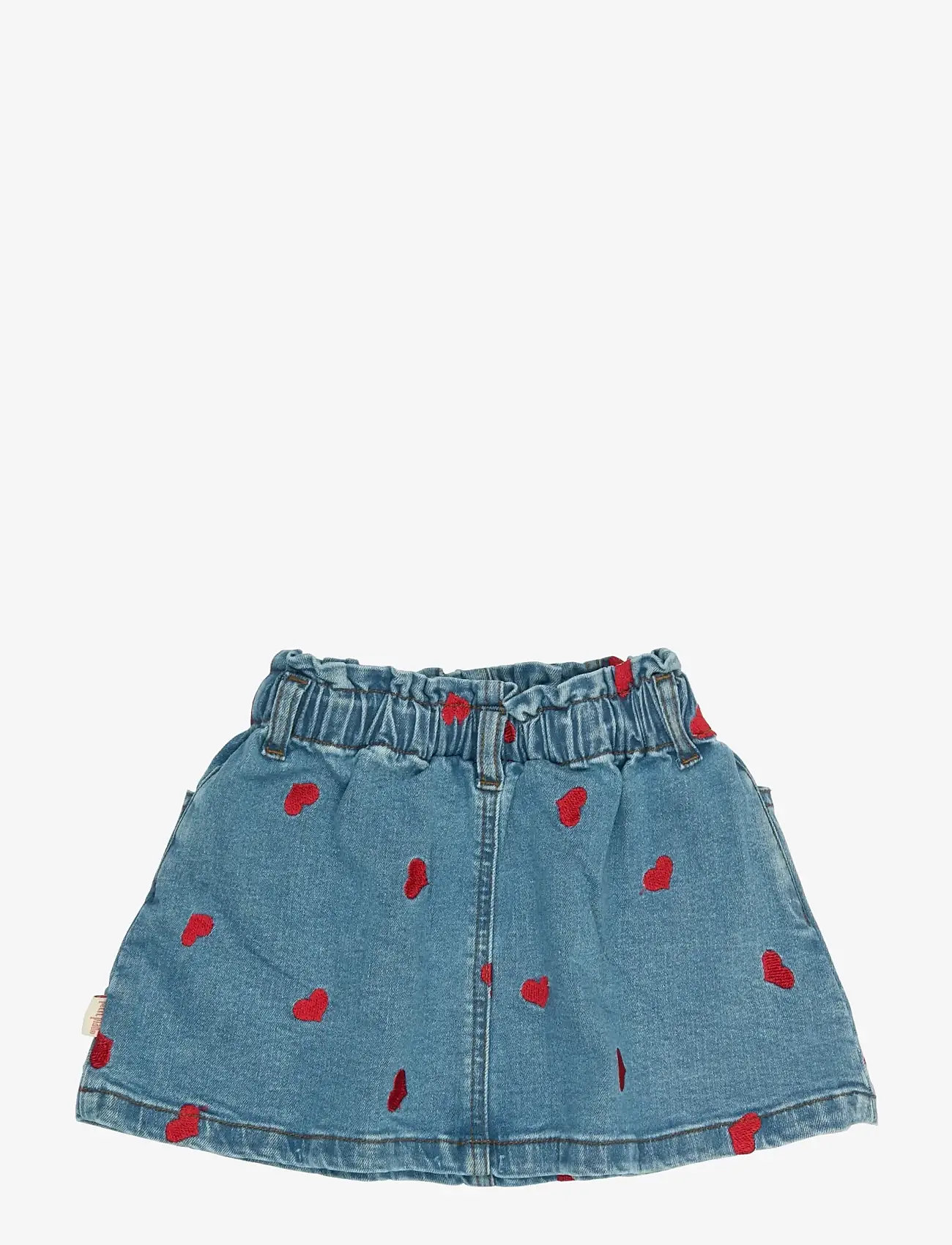 Petit Piao - PPEva Denim Skirt - denimnederdele - light blue denim emb - 1