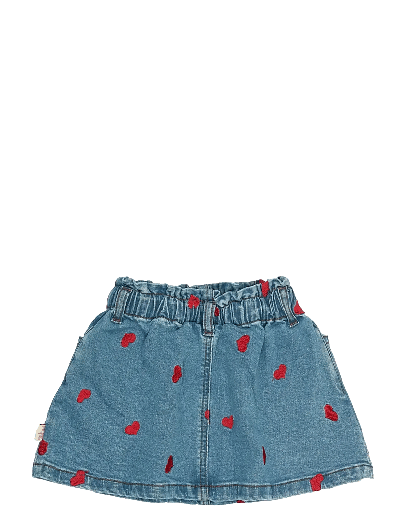 Petit Piao - PPEva Denim Skirt - denimnederdele - light blue denim emb - 1