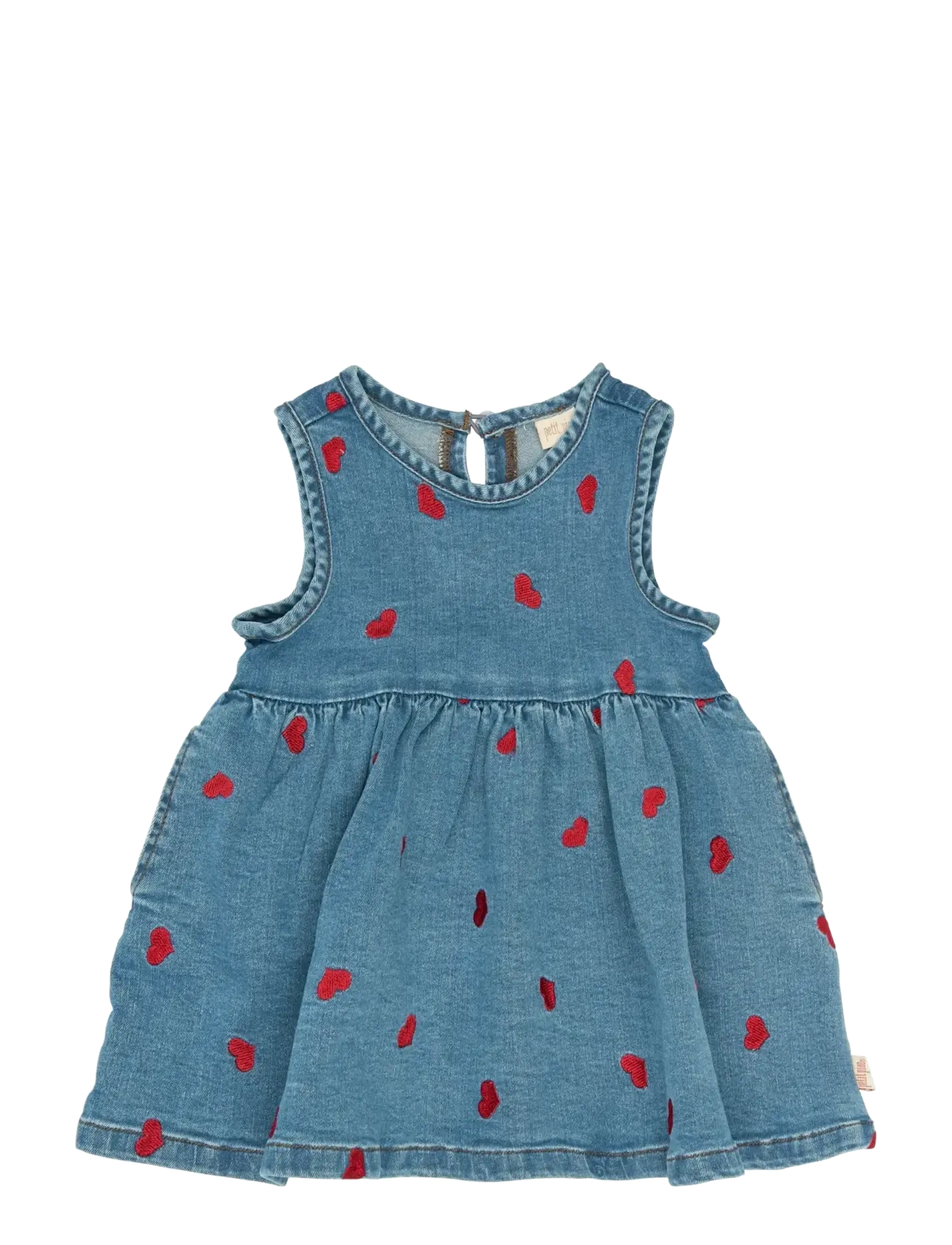 Petit Piao PPEva S_L Denim Dress - Neuheiten - LIGHT BLUE DENIM EMB / blue