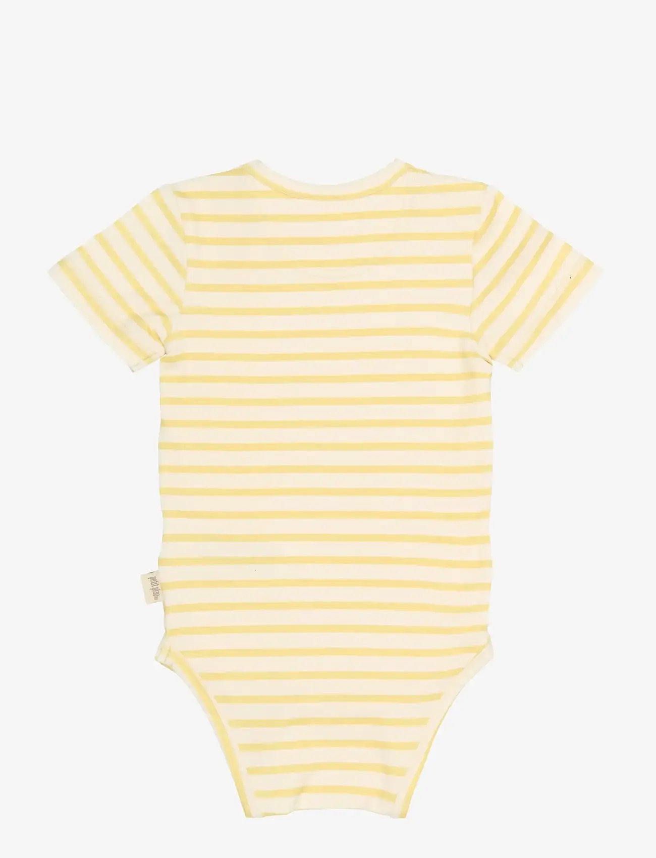 Petit Piao - PPSun S_S Body - lühikeste varrukatega bodid - dusky citron striped - 1