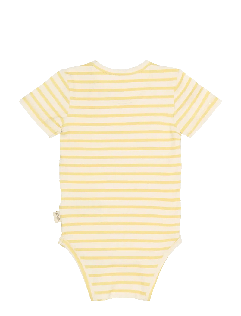 Petit Piao - PPSun S_S Body - lühikeste varrukatega bodid - dusky citron striped - 1