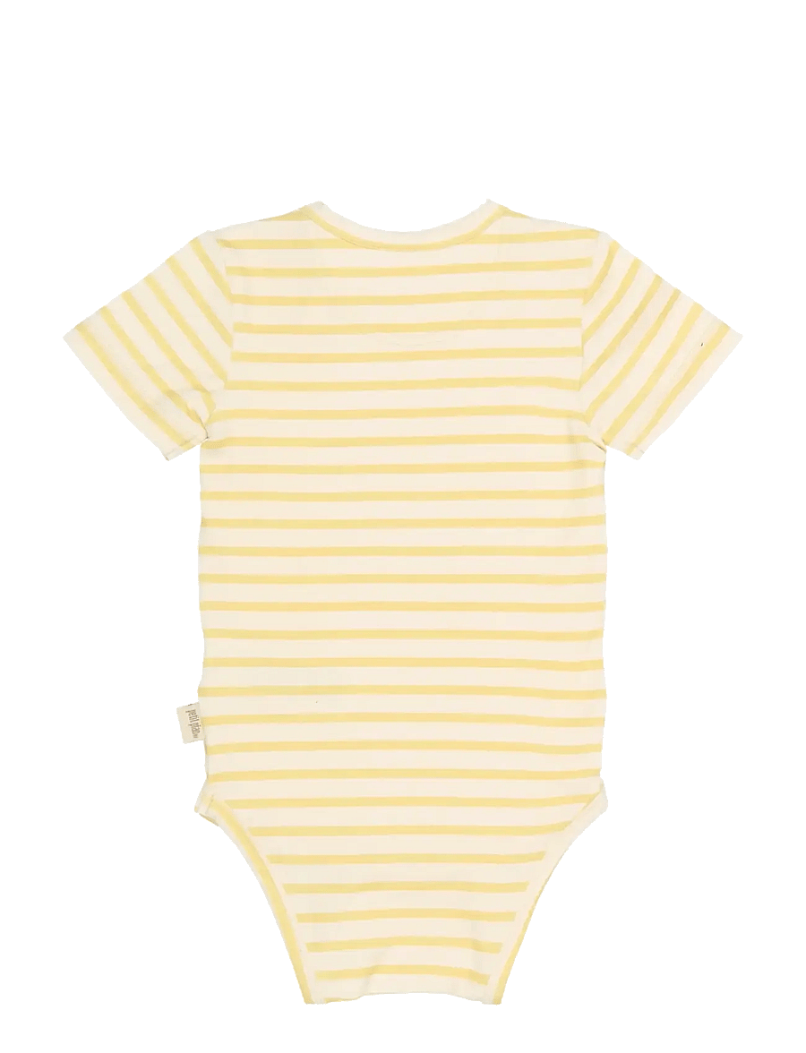 Petit Piao - PPSun S_S Body - kortärmade bodies - dusky citron striped - 1