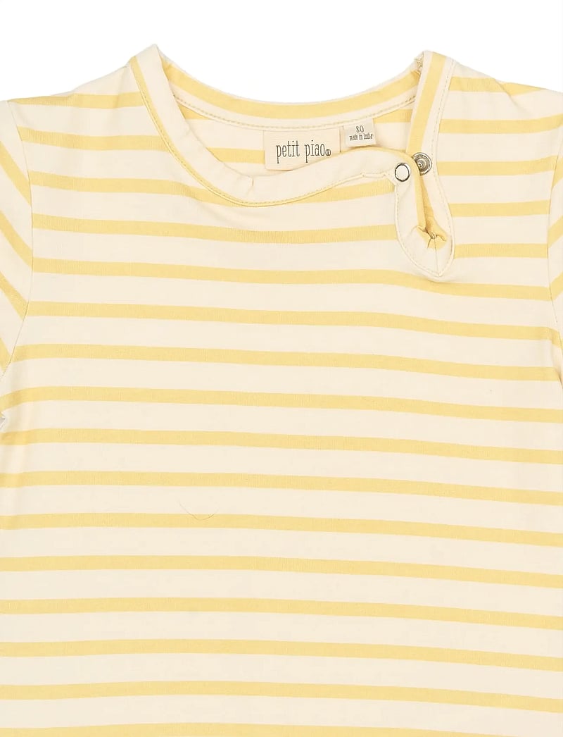 Petit Piao - PPSun S_S Body - lühikeste varrukatega bodid - dusky citron striped - 2