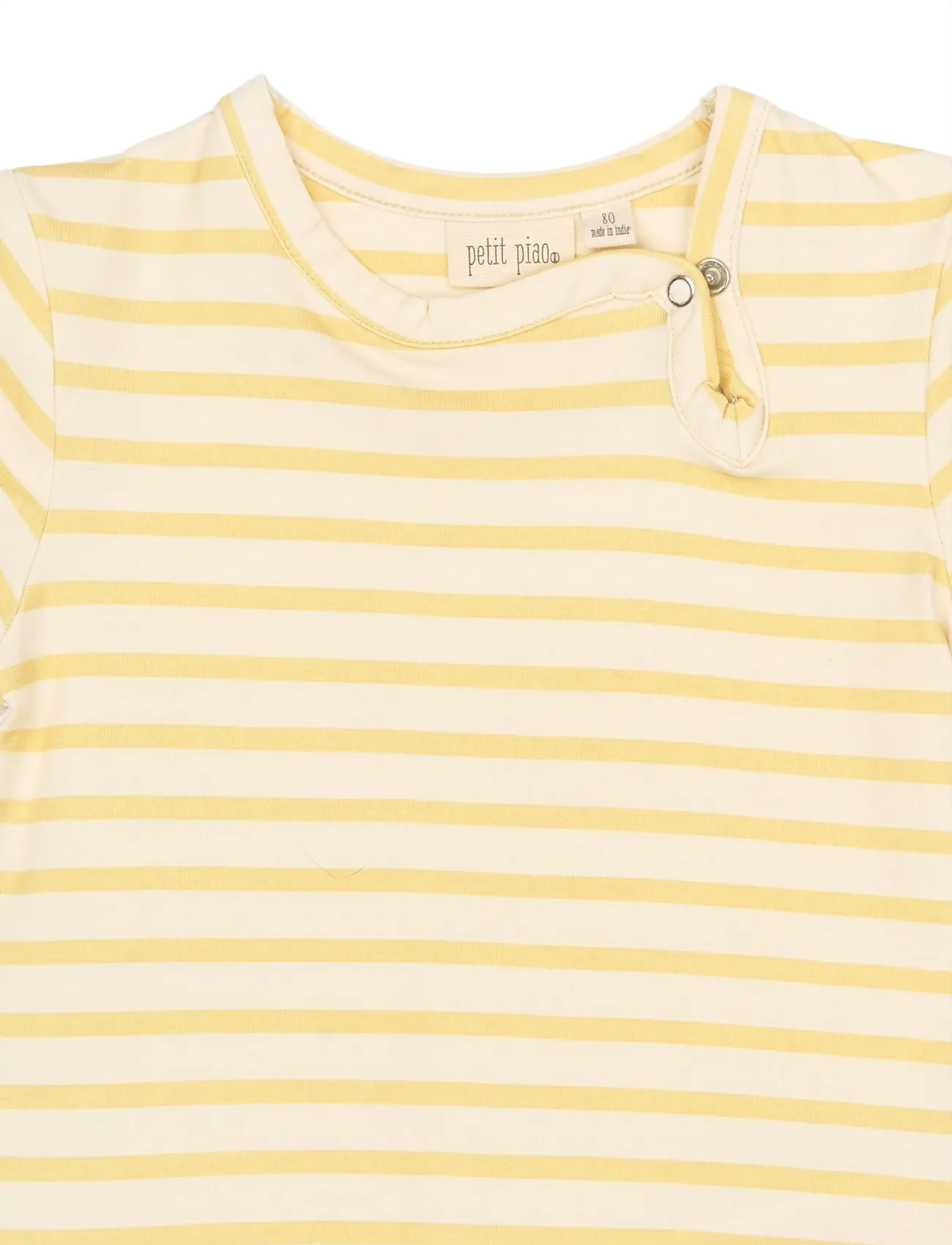 Petit Piao - PPSun S_S Body - short-sleeved bodies - dusky citron striped - 2