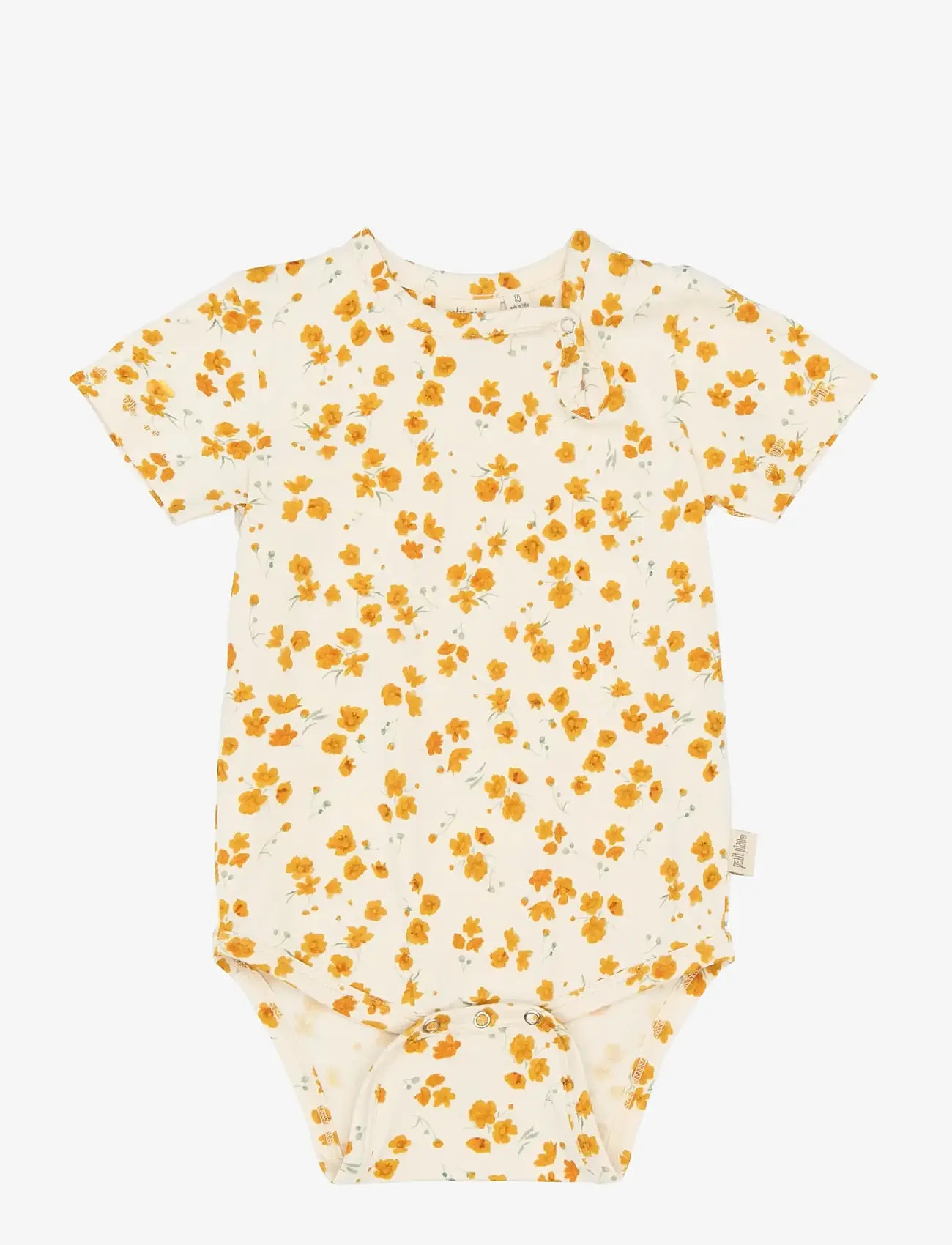 Petit Piao - PPSun S_S Body - kortærmede bodyer - eggnog buttercup aop - 0